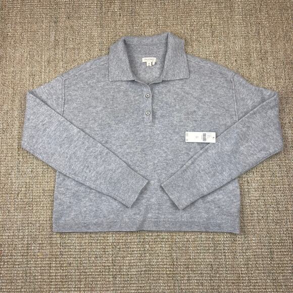 Pilcro by Anthropologie Sweaters - 🩶 Pilcro Anthropologie 100% Cashmere Cropped Polo Sweater | Size XS | Gray NWT